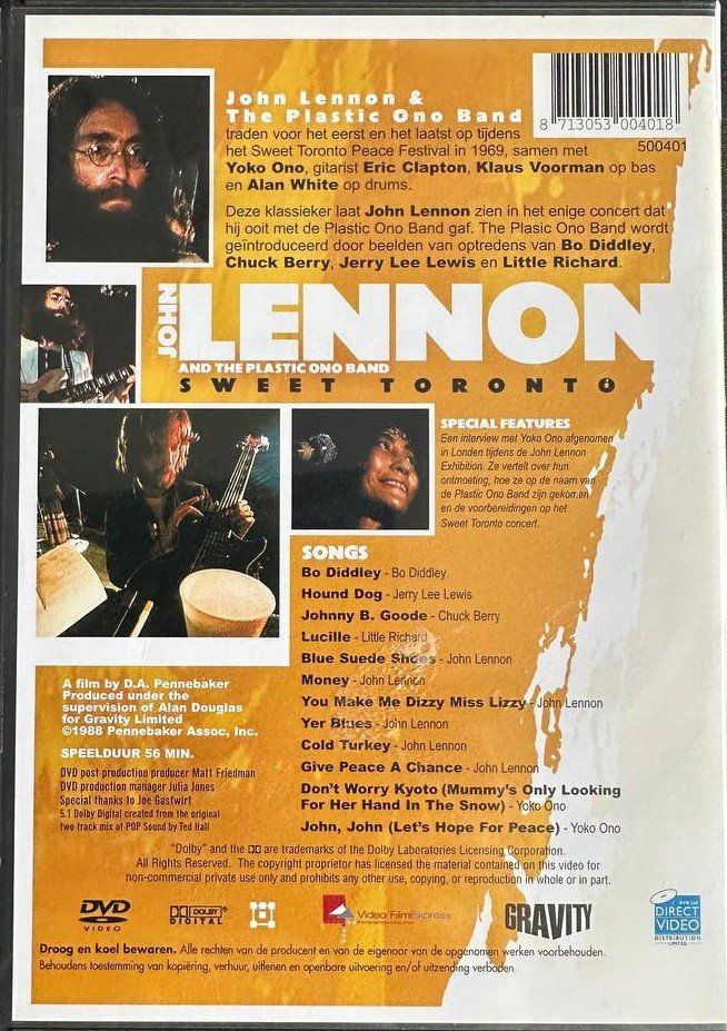 Tutti i DVDs: John Lennon - Sweet Toronto DVD – Nuovo e nell'imballaggio originale da Beringen venduto da Mantafisch1 1