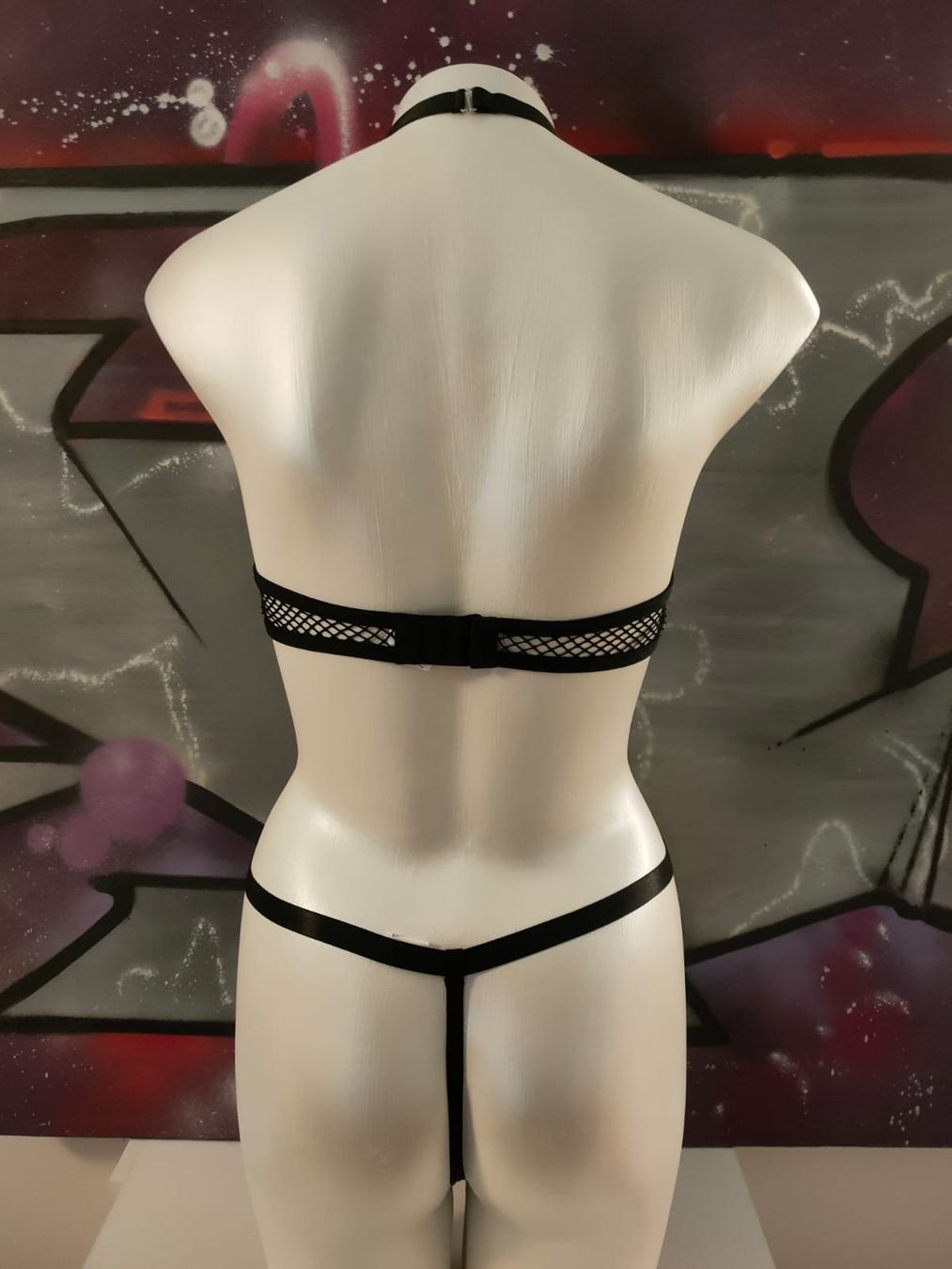 Altra biancheria intima: Heisses schwarzes Netz Dessous Set mit Kette ! – Nuovo e nell'imballaggio originale da St.Erhard venduto da Saskya551 1