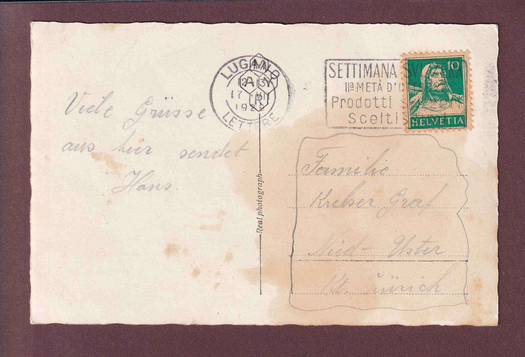 Cartoline postali: LUGANO - Nave - 1929 – Usato da Pully venduto da nicecards 1