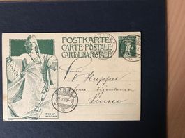 1909, Postkarte nach Sursee mit Vorfrankatur
