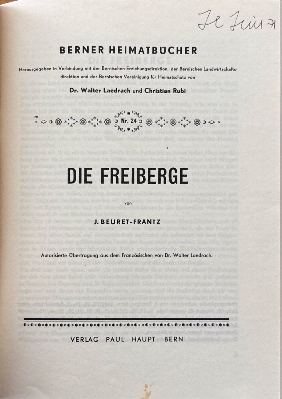 Libri: Beuret-Frantz J., Die Freiberge – Usato da Sarnen venduto da Livres 1