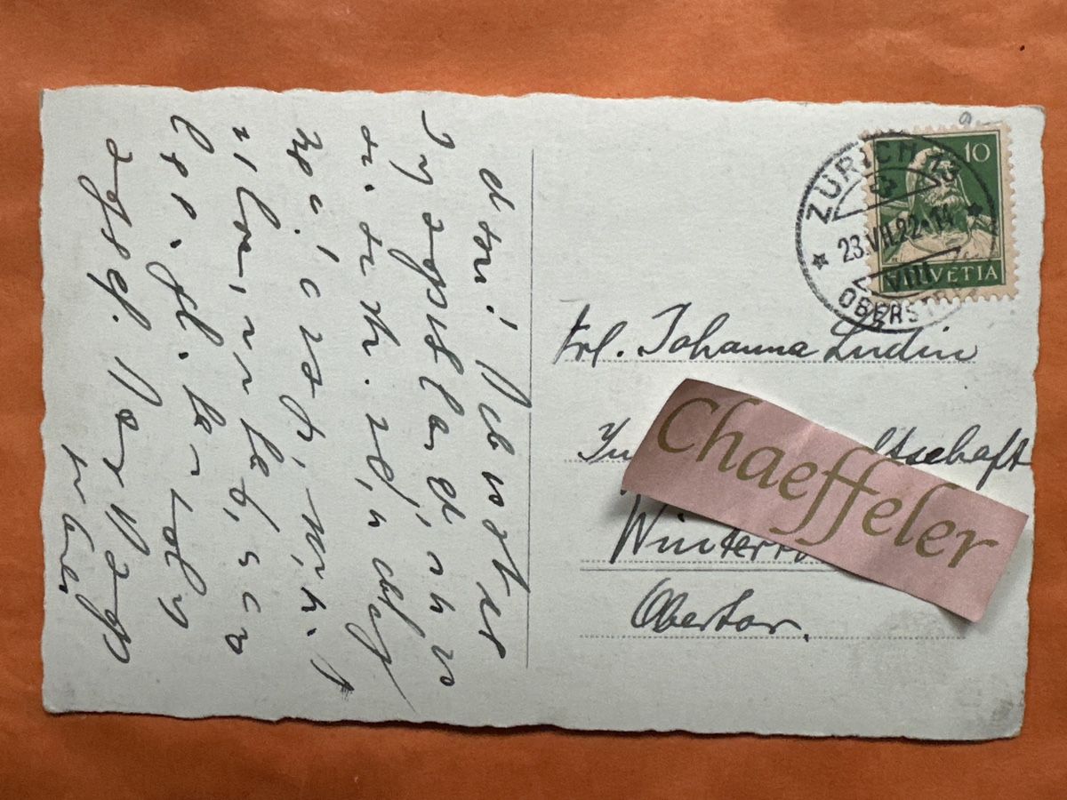 Cartoline postali: 1922 615 St. Anondio. – Usato da Zürich venduto da Chaeffeler 1