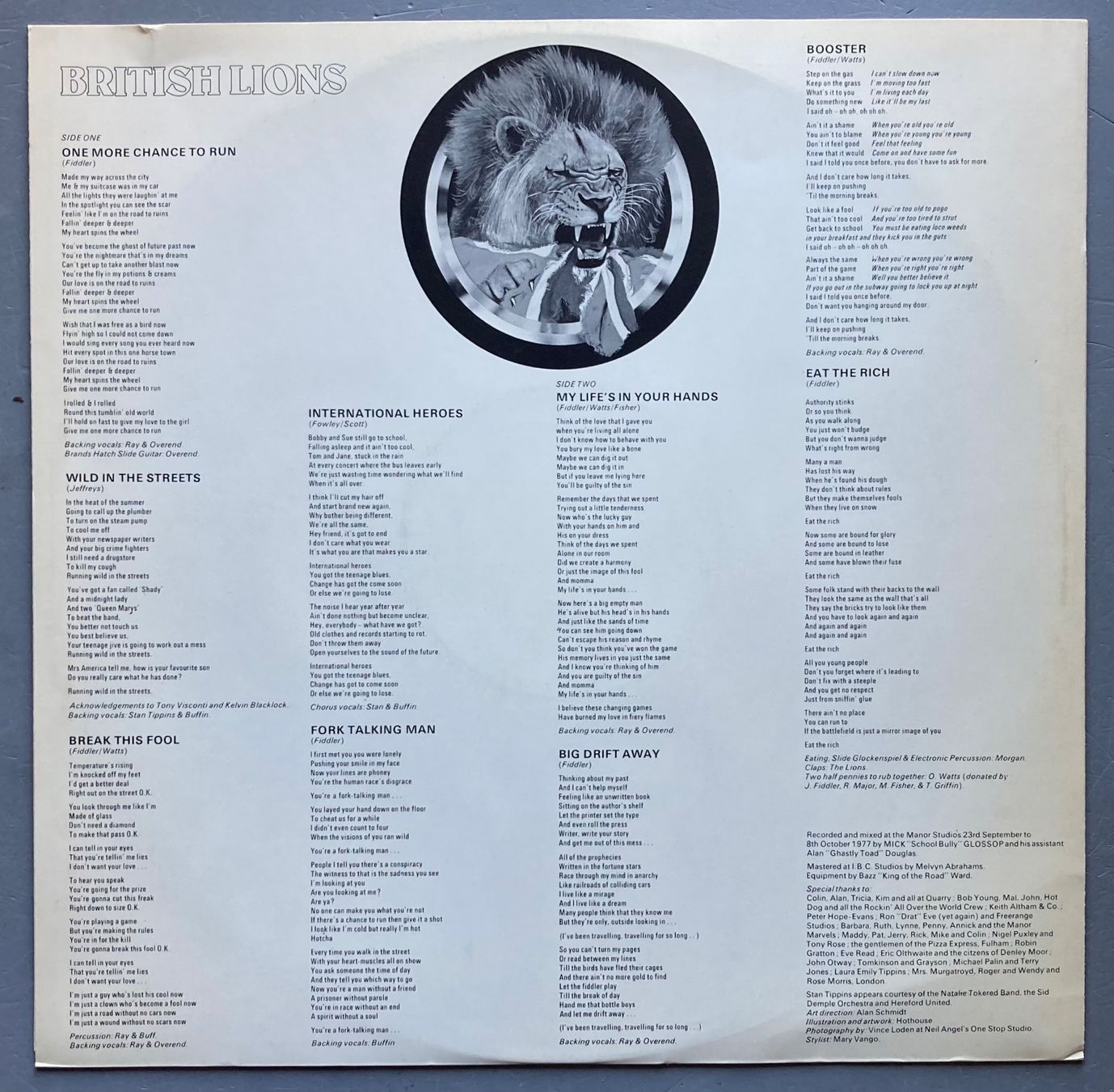 Dischi in vinile: BRITISH LIONS - BRITISH LIONS – Usato da Poliez-Pittet venduto da Newtown-Records 2
