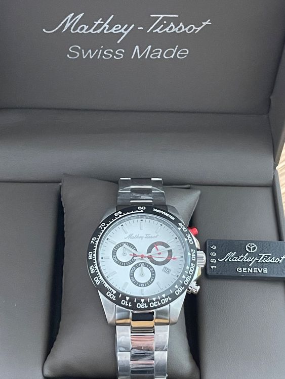Montre Mathey-Tissot Swiss Made 2025 - Boîtier Acier Inoxydable - Cadran Bleu - Quartz - Style Luxe Homme