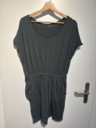 H&M Sommerkleid Olivgrün mit Taschen, Gr. L