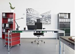 USM Haller Arbeitstisch 200x100 perlgrau (weiss)