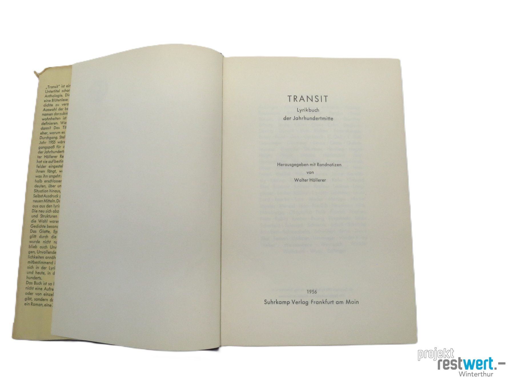 Libri: WALTER HÖLLERER - Lyrikbuch der Jahrhundertmitte – Usato da Winterthur venduto da Restwert_Winterthur 2