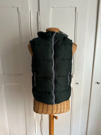 PRIMARK - Gilet dunkelgrün-grau gefüttert XS