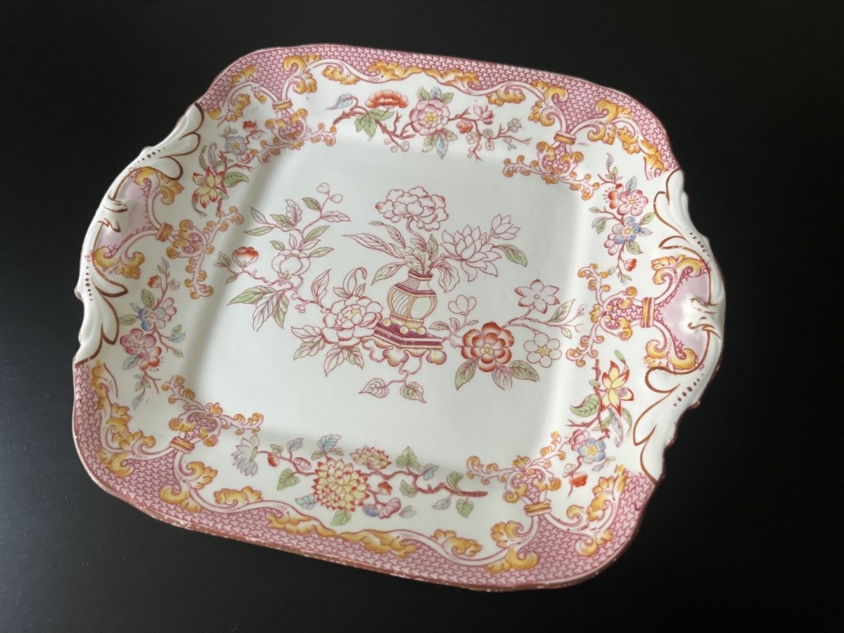 Servierplatten: Antique Sarreguemines Minton Pink Platter – Gebraucht aus Zürich von Nowstalgia 3