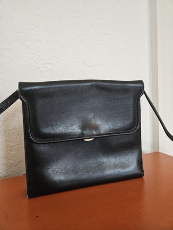 Dunkelblaue Vintage Handtasche, Schultertasche - zeitlos!