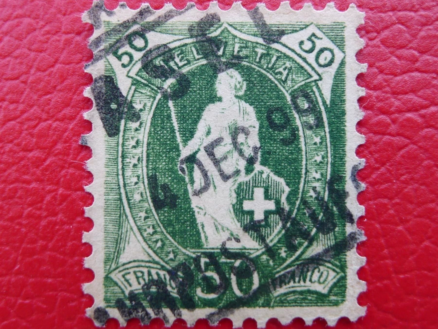 Alle Briefmarken: Stehende mit RETUSCHE: Nr.74Da Voll-Stempel BASEL; Feld 20 – Gebraucht aus Sursee von Luzernerraute 1