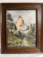 Gemälde Matterhorn und Bäumen mit Rahmen
