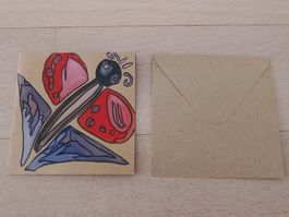 Handgemachte Bei mir Karte mit Umschlag - 15 cm X 15 cm.