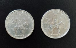 (2x) 25 Cents Münzen Kanada 1973
