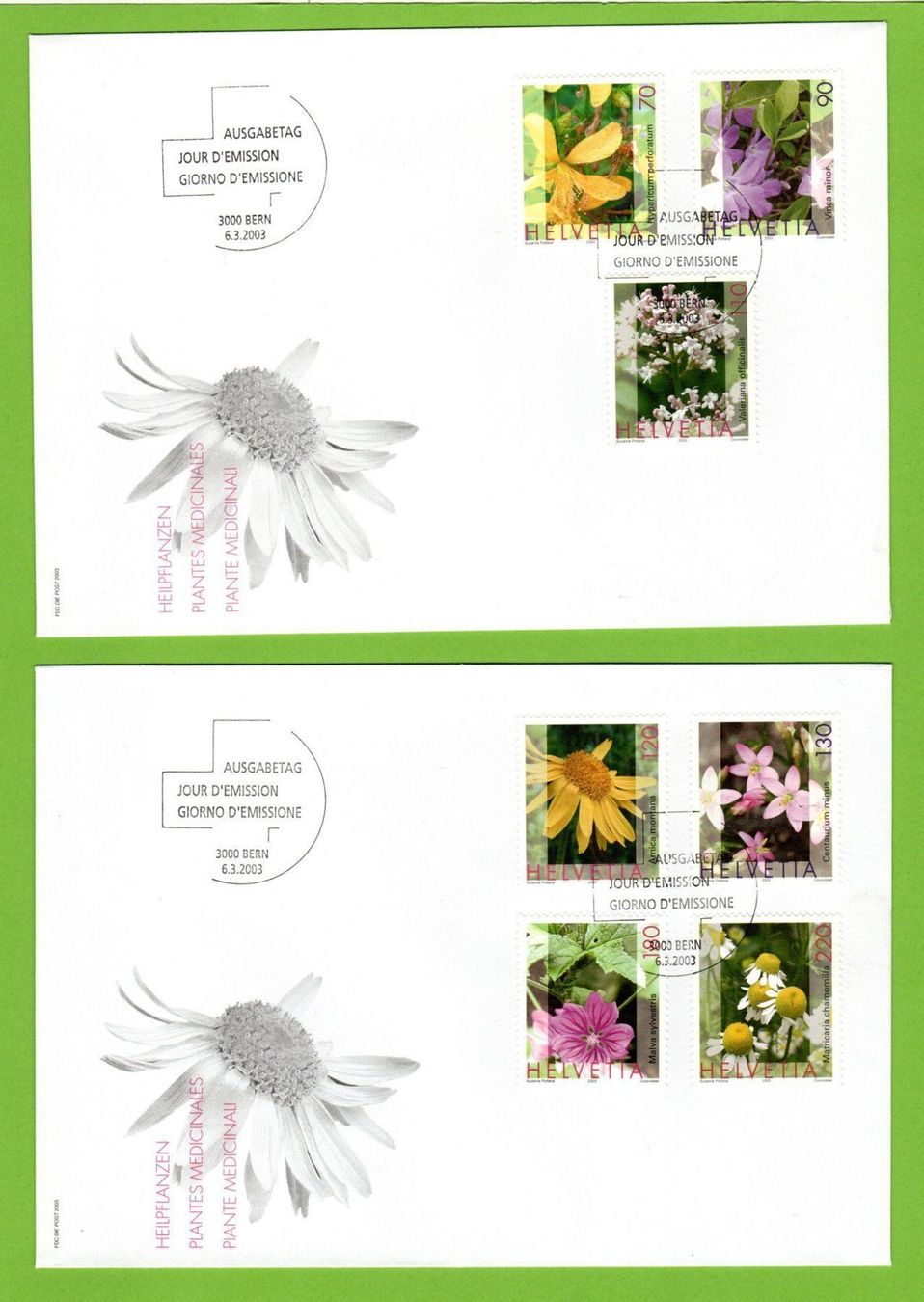 Tutti i francobolli: 2003 FDC Heilpflanzen ganzer Satz SBK 30.-- – Usato da Stein am Rhein venduto da Huehnerhund