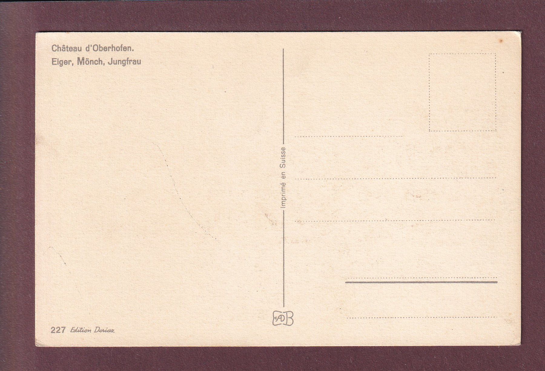 Cartoline postali: OBERHOFEN - Schloss – Usato da Pully venduto da nicecards 1
