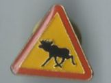 Plaketten & Abzeichen: Warnschild Elch, Pin – Gebraucht aus Zürich von t24_de