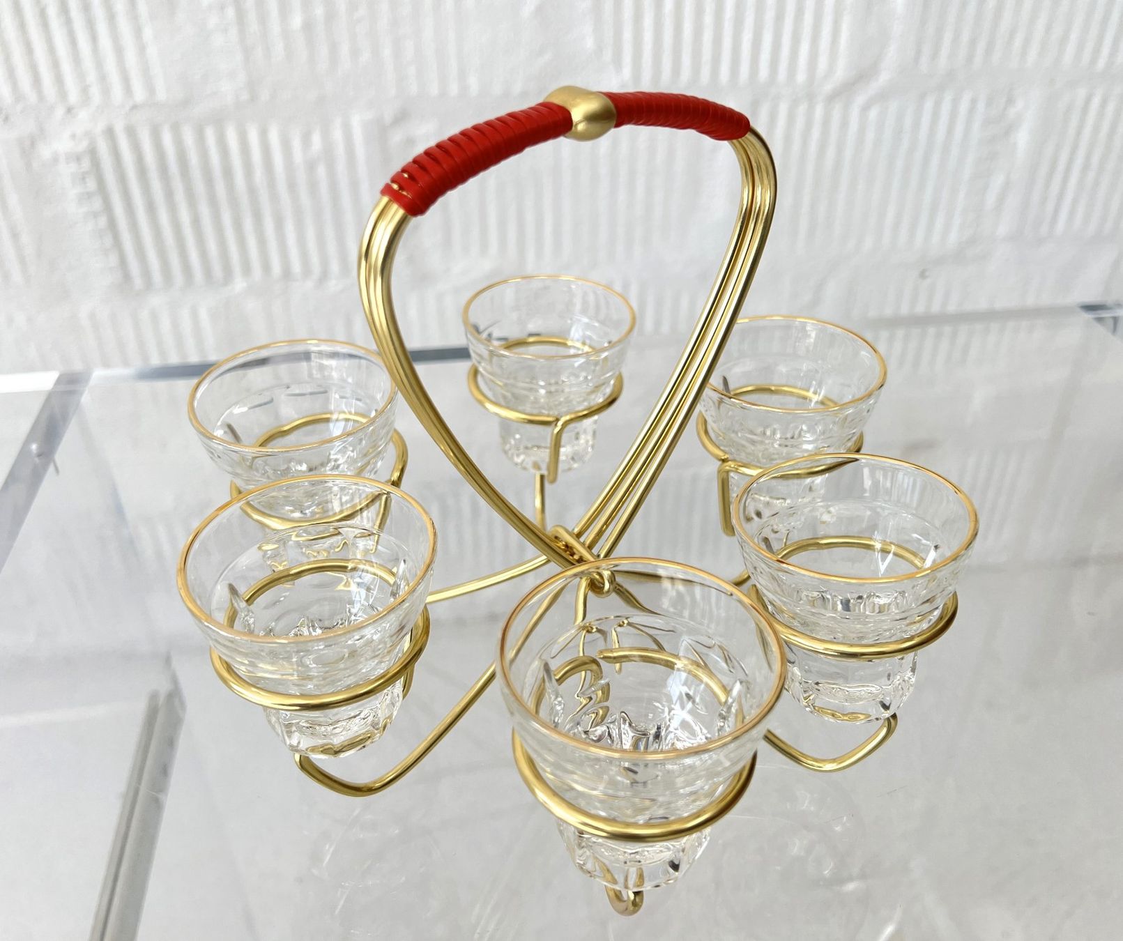 Bicchieri: Vintage Gläser-Set mit Halter – Usato da Walzenhausen venduto da stilvollwohnen 6