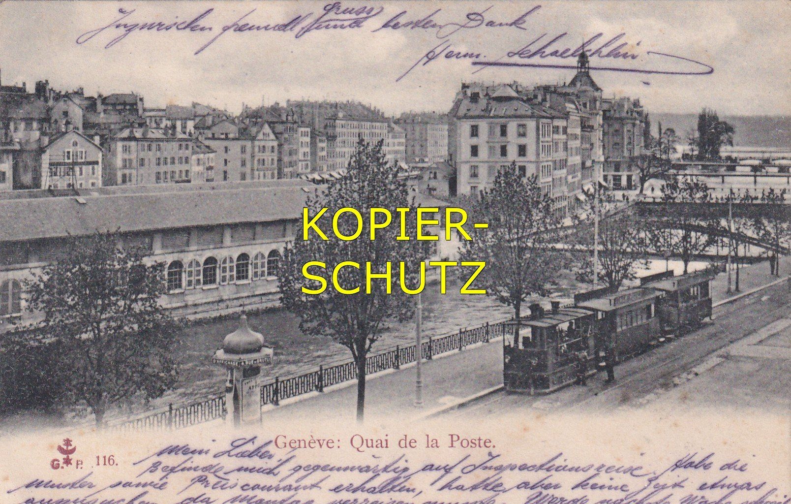 Cartoline postali: Genève - Strassenbahn am Quai de la Poste /az – Usato da Hombrechtikon venduto da Rudolf07