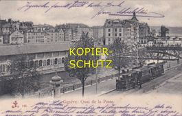 Genève - Strassenbahn am Quai de la Poste /az