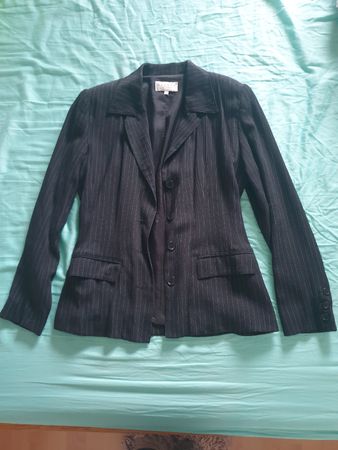 Hennes Blazer schwarz Nadelstreifen Gr. 36 Vintage Büro chic