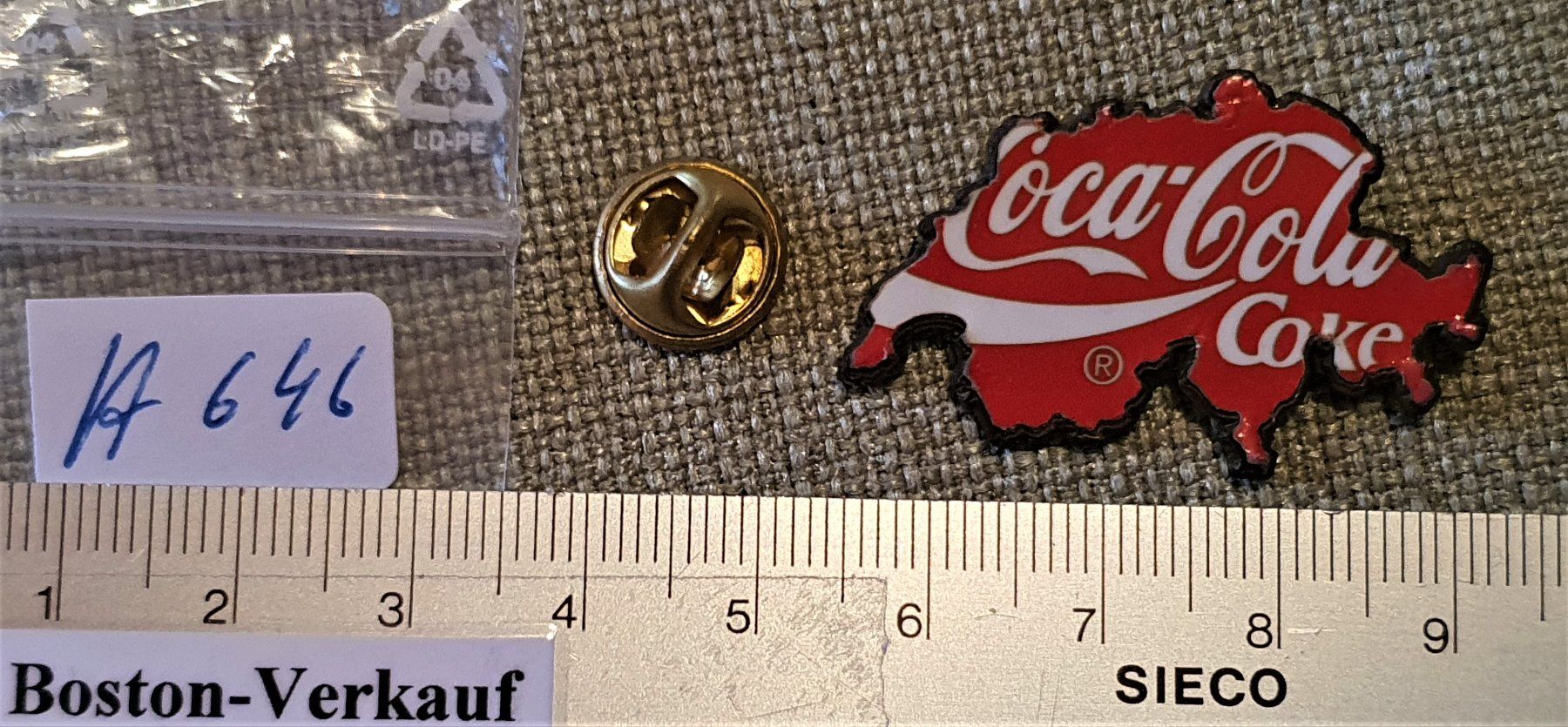Plaketten & Abzeichen: H646 - Pin Coca Cola Coke Schweiz – Gebraucht aus Reinach BL von Boston-Verkauf 1