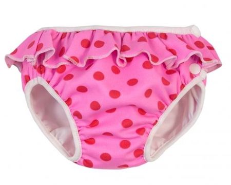 Badewindel, Babybadehose rosa/rote Punkt Gr. L  (9-12kg)