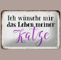 🔥 DAS LEBEN MEINER KATZE Blechschild 🎀 12x18cm OVP🔥