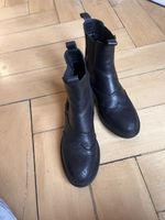 Schwarze Stiefeletten Kunstleder, Gr. 37