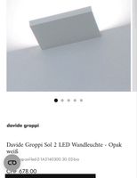 Lampe NEU, Davide Groppi Sol 2 LED Wandleuchte weiss