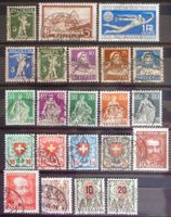 SUISSE: Un lot de timbres des années 1908 à 1936, O