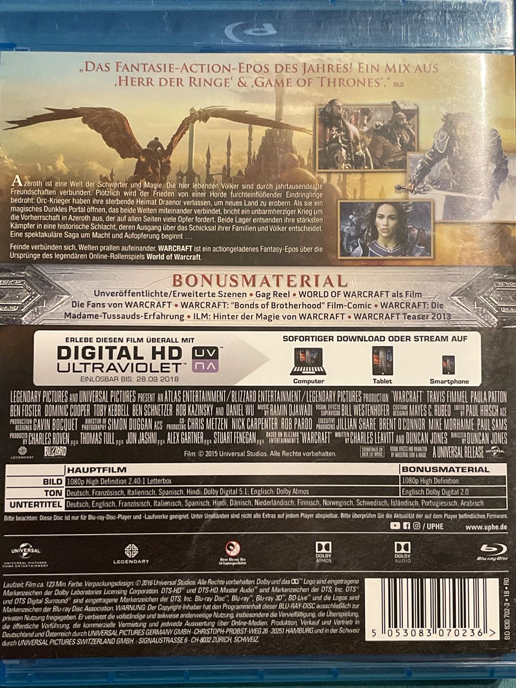 Tutti i DVDs: Warcraft: The Beginning  (2016) – Nuovo (secondo la descrizione) da Waldenburg venduto da Gonzo8 1