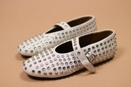 ALAIA White Studded Ballerina - Size 39