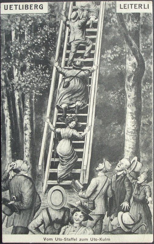 Cartoline postali: ZÜRICH Uetliberg Leiterli, Stabstempel – Usato da Jona venduto da philajona