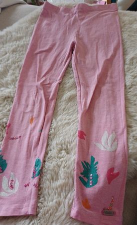 Rosa Leggings mit Blumenmuster, Gr.104