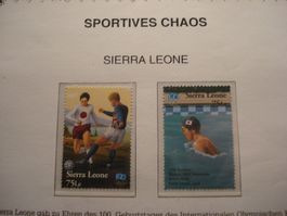 Sierra Leone Sportmarken**100 Jahre Olympia, falsche Angaben