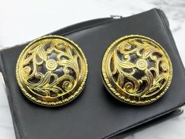 Vintage 80er/90er Jahre Goldfarbe Ohrclips