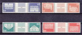 1970 -1973 Satz  Kehrdrucke mit Bogennummern 1 ** Postfrisch