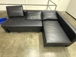 Schwarzes Ecksofa, Kunstleder, gut erhalten, Winter-Deal!