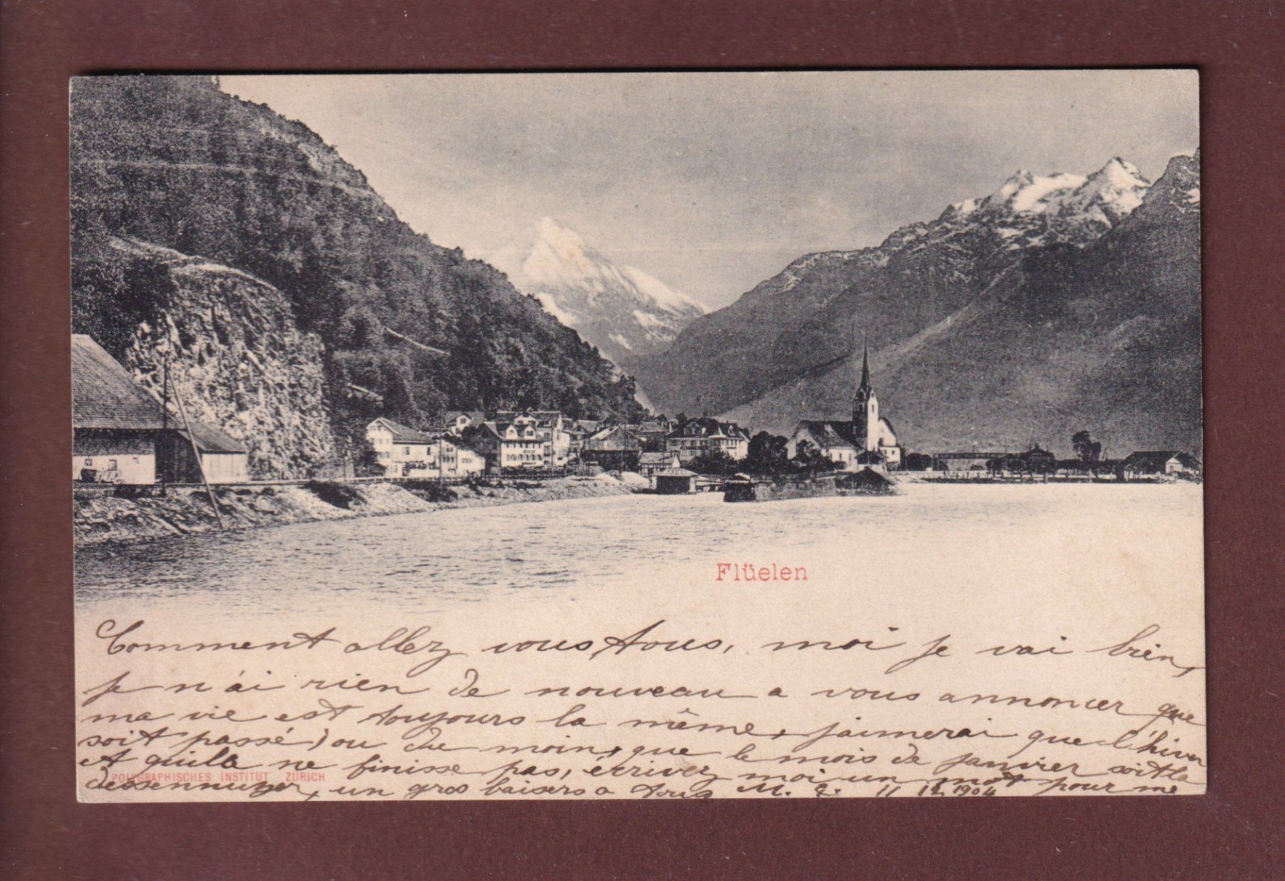 Cartoline postali: FLÜELEN - 1904 – Usato da Pully venduto da nicecards