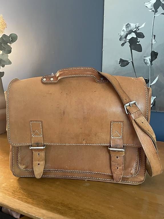 Borse: Grosse braune Ledertasche, Umhängetasche – Usato da Grenchen venduto da nudj1