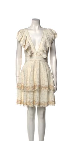 Farm Rio White Dress Size L/XL with Beads