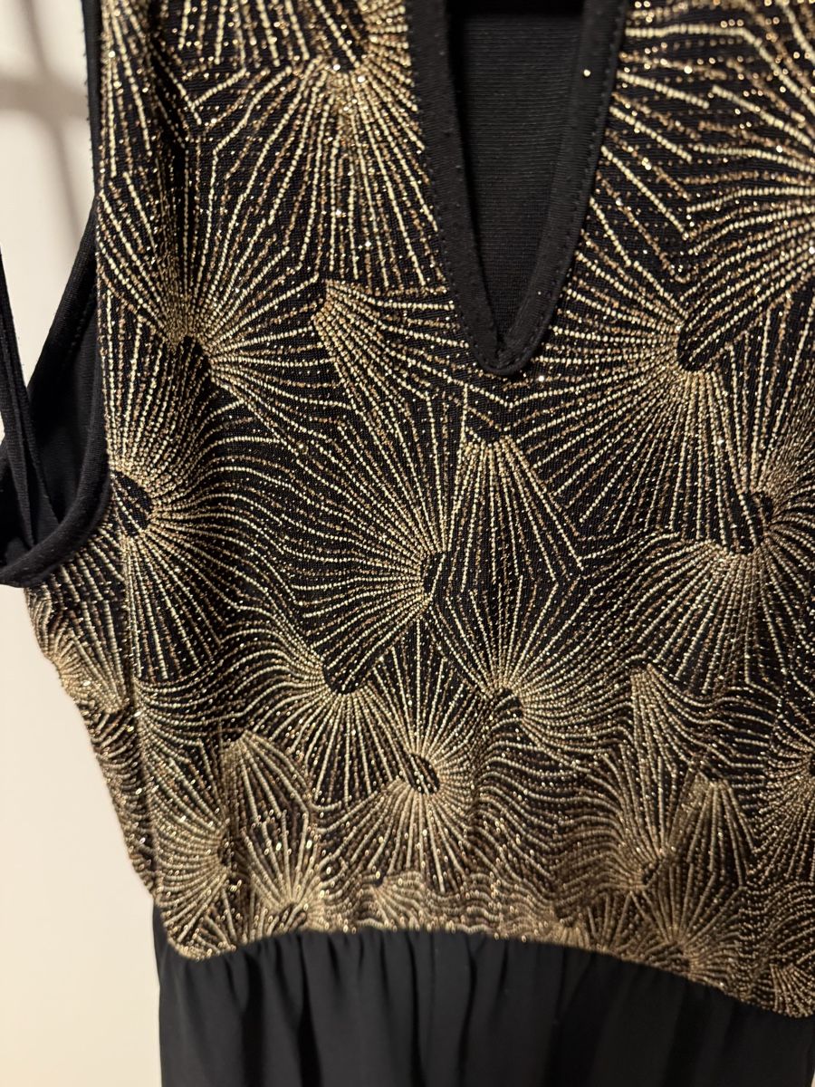 Vestiti: Schwarzes Abendkleid mit Goldmuster, festlich, Gr. S – Nuovo (secondo la descrizione) da Lenzburg venduto da car_pzg8 3
