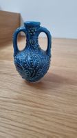 Mini Blaue Keramik Vase, Handarbeit, Dekovase, Türkis blau