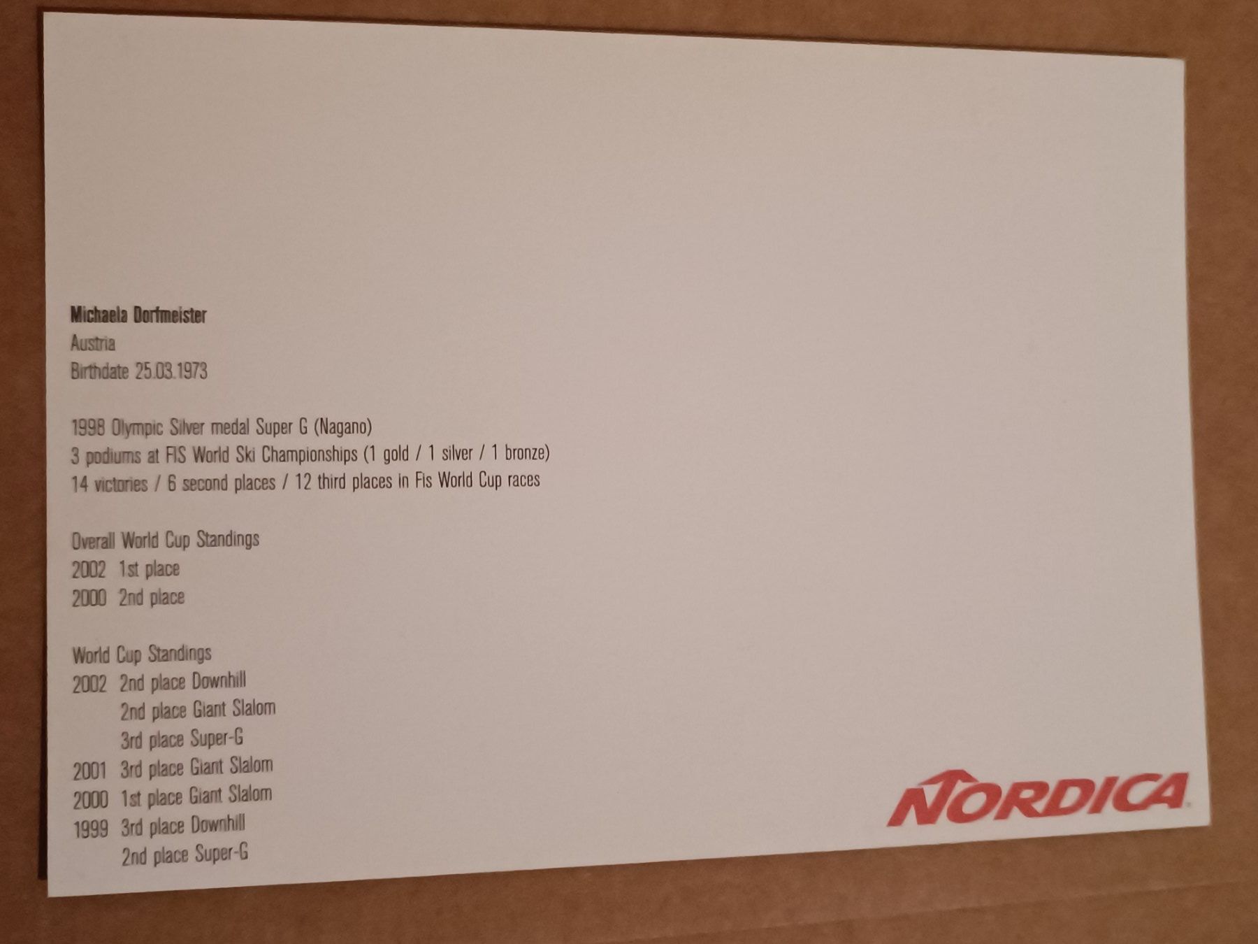 Autographes: Michaela Dorfmeister - handsigniert – D'occasion à Menziken par Autogramme 1