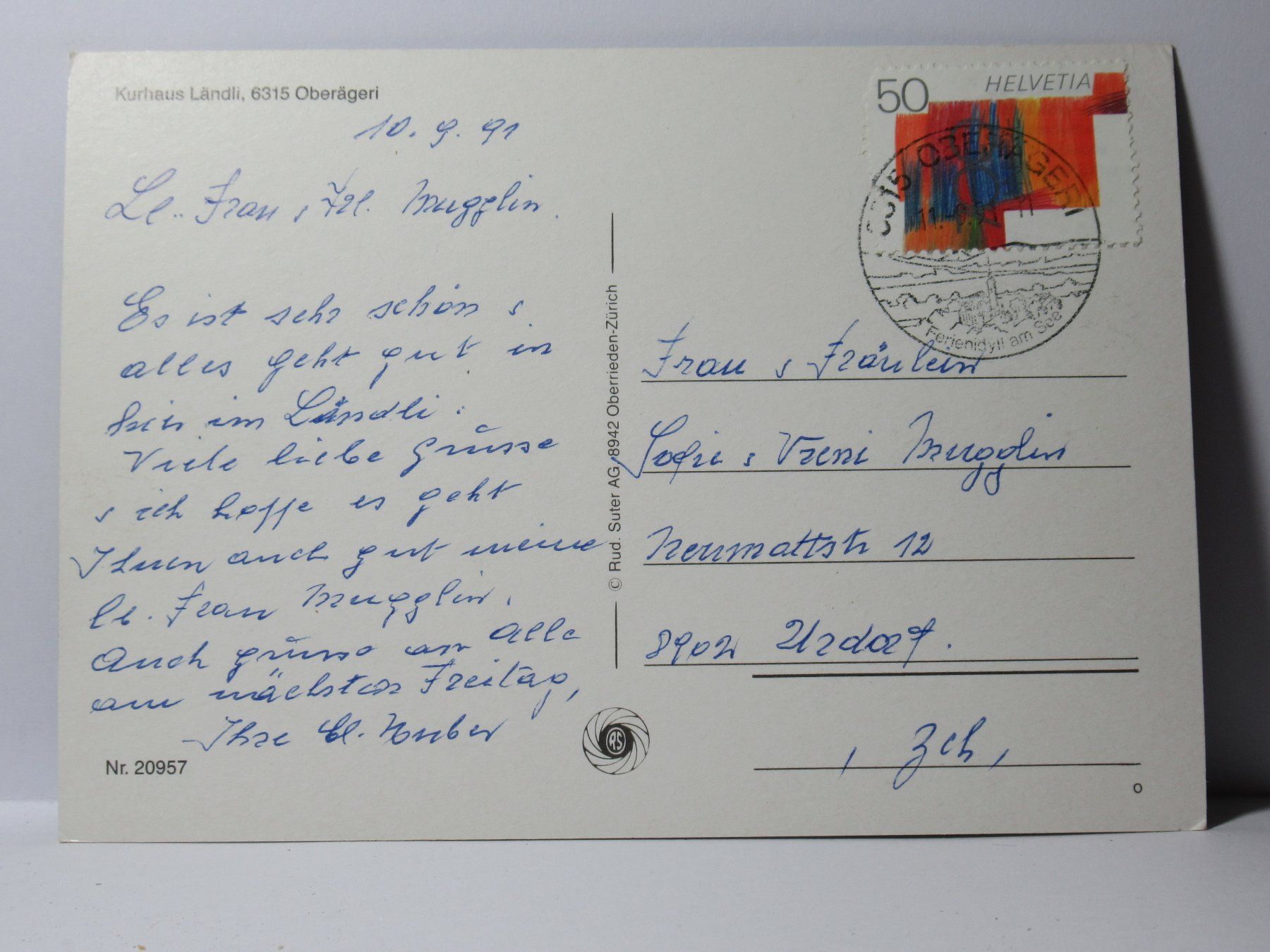 Cartoline postali: Kurhaus Ländli , Oberägeri – Usato da Grenchen venduto da frechri 1