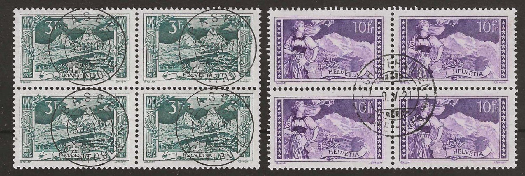 Tutti i francobolli: 1914 : Nr. 129 + 131 im Viererblock – Usato da Gümligen venduto da Geniusbuy