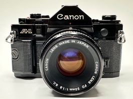 Revidierte filmgetestete Canon A-1 mit FD 50mm & 80-200mm