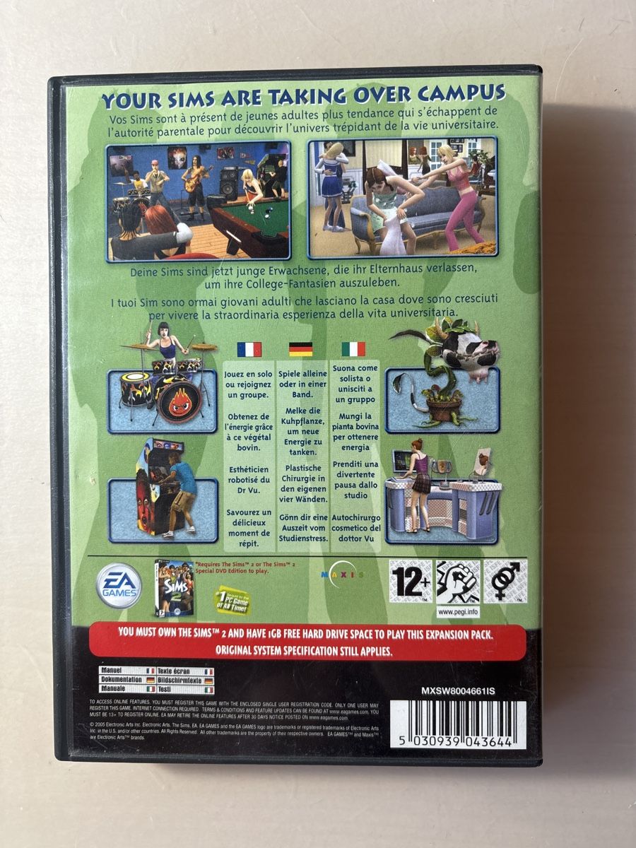 Giochi: The Sims 2 University PC CD-ROM - Top Zustand! – Usato da Ruswil venduto da Slivio_ 1
