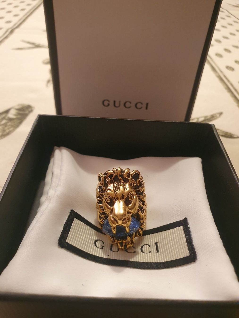Gucci Anelli: GUCCI bague LION HEAD bleue – Usato da Le Grand-Saconnex venduto da Rgt87